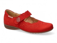 chaussure mobils velcro fabienne nubuck rouge